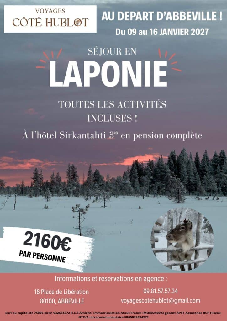 voyage en laponie janvier 2027